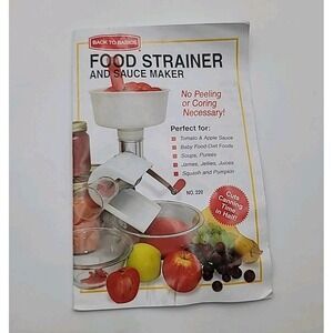 Back to Basics 220 Food Strainer Replacement Parts Instruction Manual‎ Only